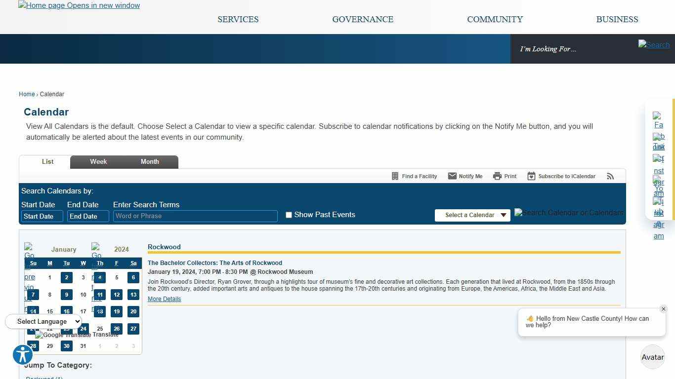 Calendar • New Castle County, DE • CivicEngage