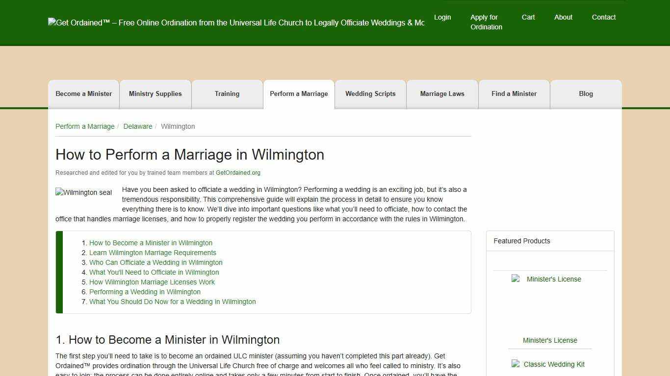 How to Perform a Marriage in Wilmington - Get Ordained
