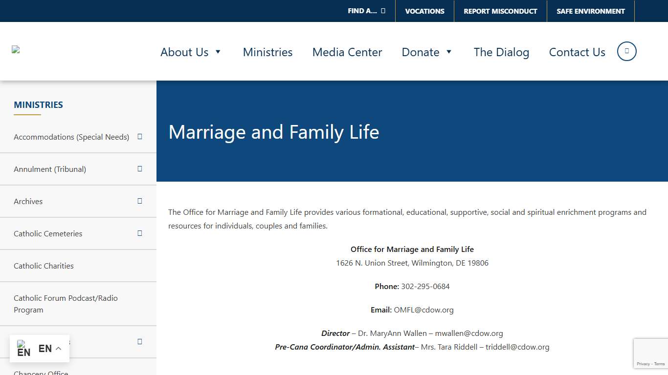 Marriage and Family Life – Diocese of Wilmington
